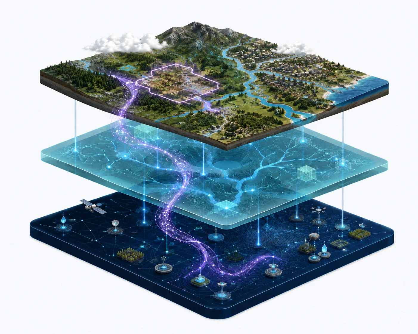 Conceptual illustration of the True Elements water information system.